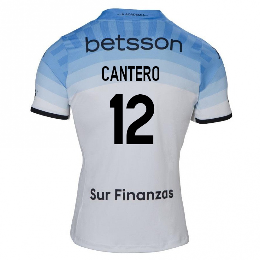 Niño Fútbol Camiseta Milton Cantero #12 Blanco Azul Negro 2ª Equipación 2024/25 Perú