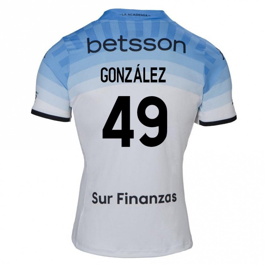 Niño Fútbol Camiseta David González #49 Blanco Azul Negro 2ª Equipación 2024/25 Perú