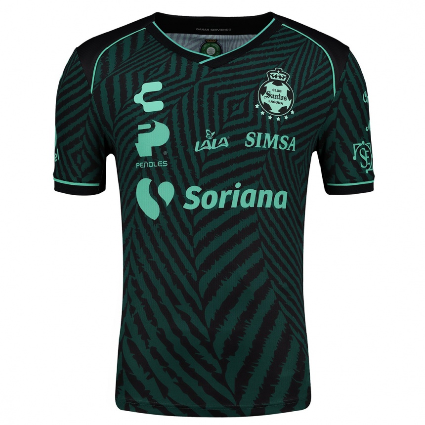 Niño Fútbol Camiseta Salvador Mariscal #8 Verde Negro 2ª Equipación 2024/25 Perú