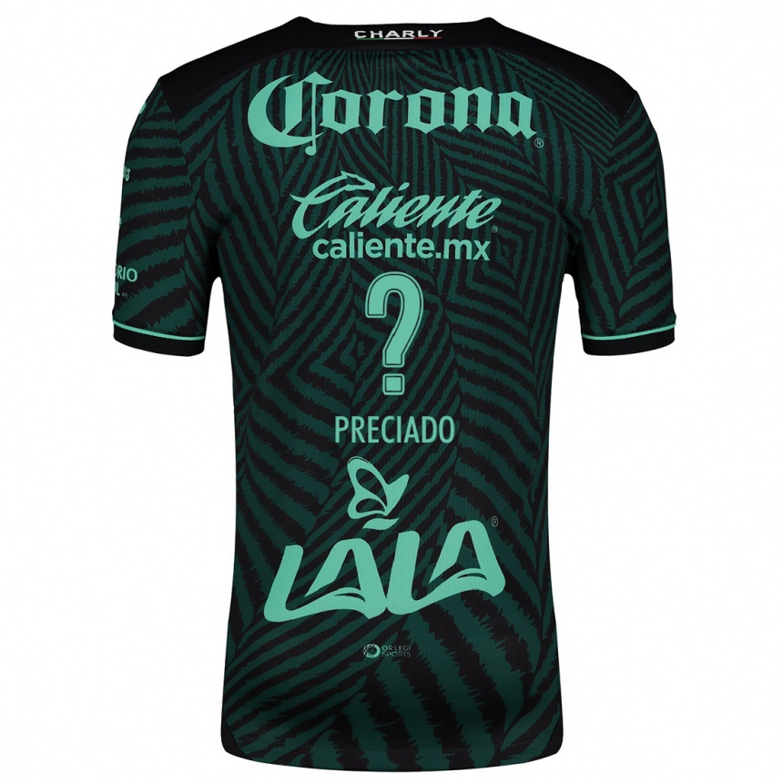 Niño Fútbol Camiseta Harold Preciado #0 Verde Negro 2ª Equipación 2024/25 Perú