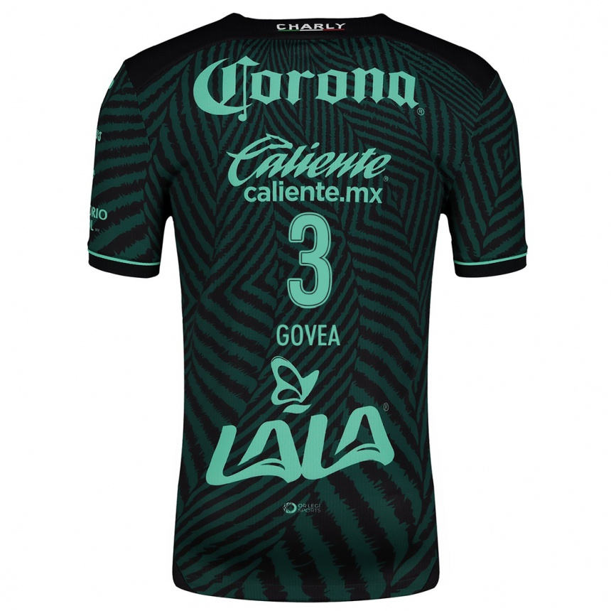 Niño Fútbol Camiseta Ismael Govea #3 Verde Negro 2ª Equipación 2024/25 Perú