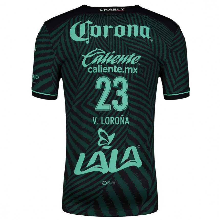 Niño Fútbol Camiseta Vladimir Loroña #23 Verde Negro 2ª Equipación 2024/25 Perú