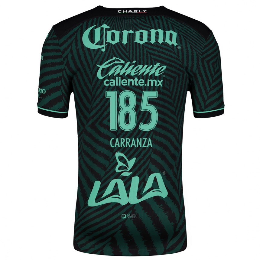 Niño Fútbol Camiseta Héctor Carranza #185 Verde Negro 2ª Equipación 2024/25 Perú