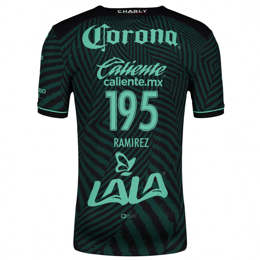 Niño Fútbol Camiseta Jesús Ramírez #195 Verde Negro 2ª Equipación 2024/25 Perú