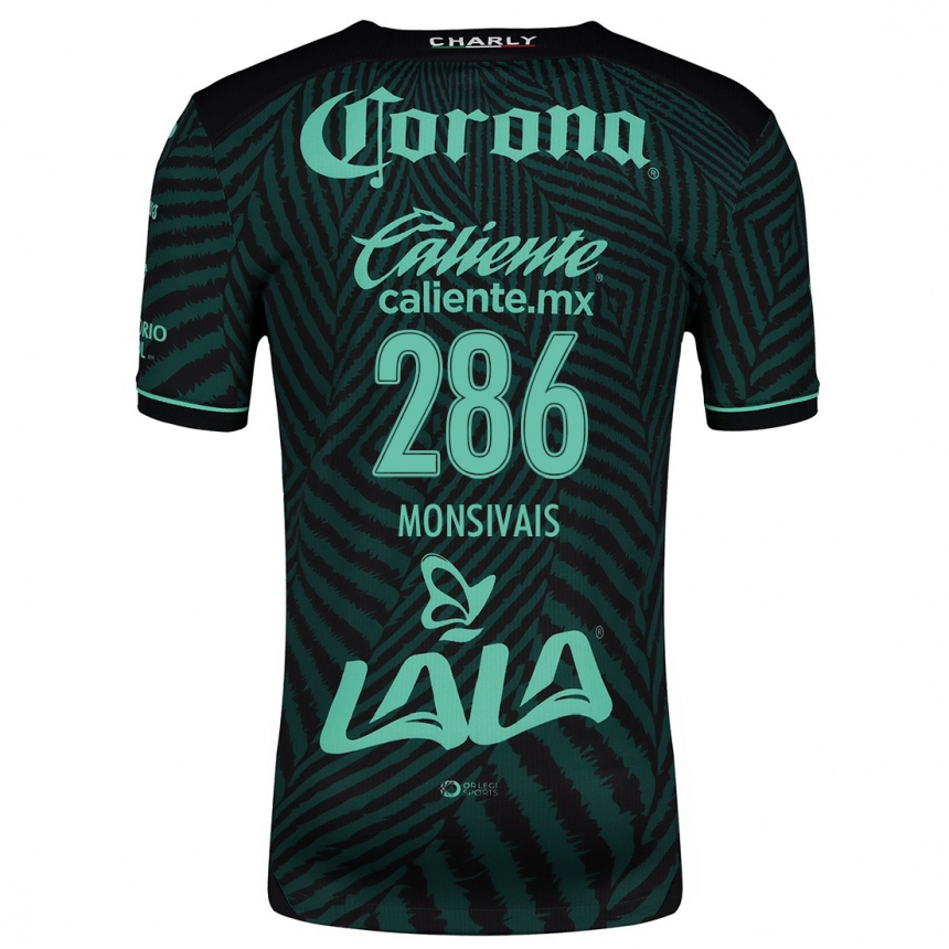 Niño Fútbol Camiseta Giovani Monsivais #286 Verde Negro 2ª Equipación 2024/25 Perú