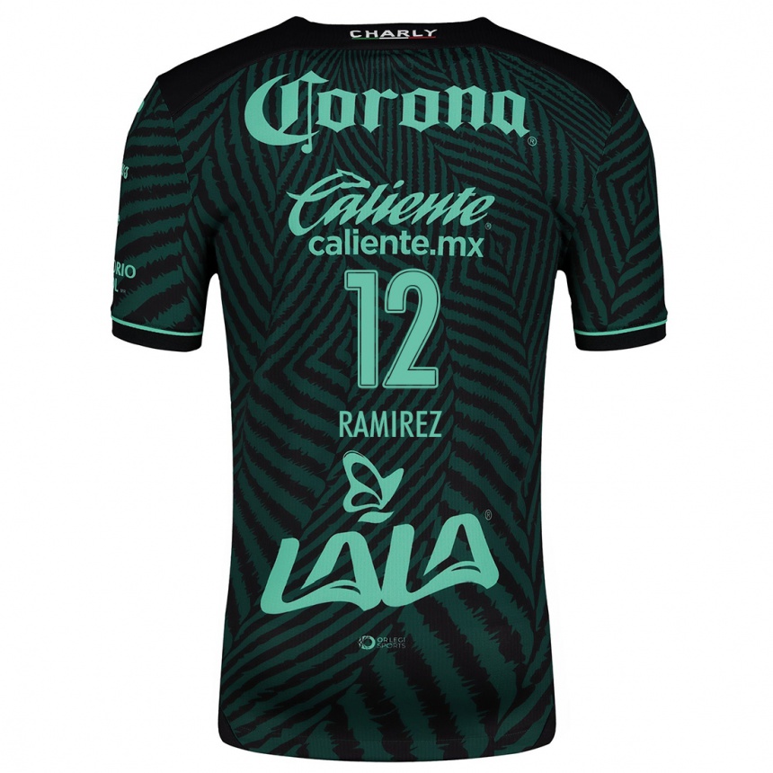 Niño Fútbol Camiseta Santiago Ramírez #12 Verde Negro 2ª Equipación 2024/25 Perú