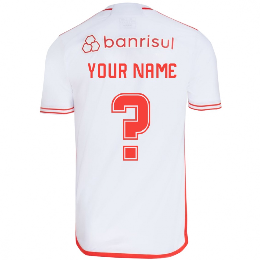 Niño Fútbol Camiseta Su Nombre #0 Blanco Rojo 2ª Equipación 2024/25 Perú