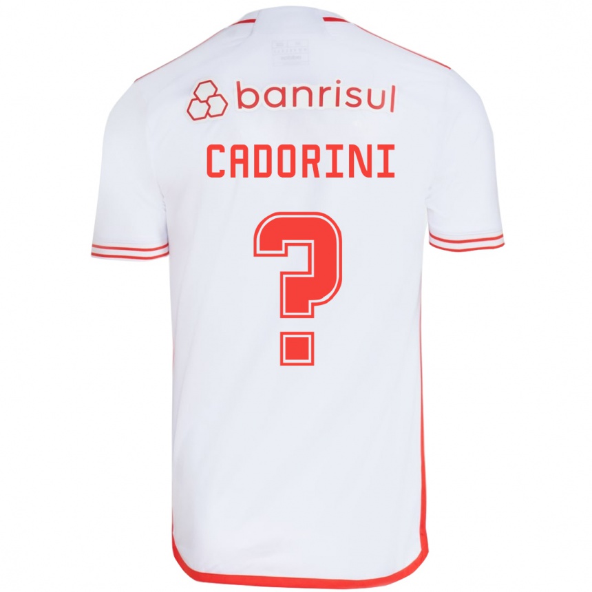 Niño Fútbol Camiseta Matheus Cadorini #0 Blanco Rojo 2ª Equipación 2024/25 Perú