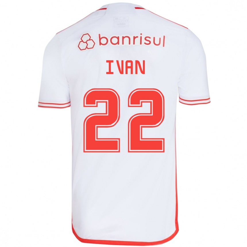 Niño Fútbol Camiseta Ivan #22 Blanco Rojo 2ª Equipación 2024/25 Perú