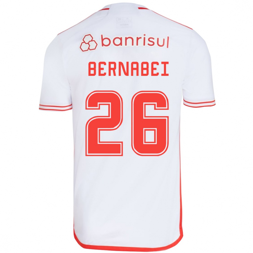 Niño Fútbol Camiseta Alexandro Bernabéi #26 Blanco Rojo 2ª Equipación 2024/25 Perú