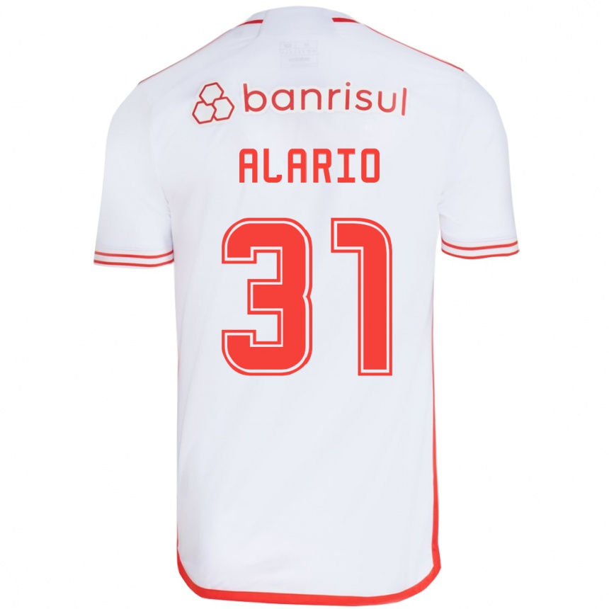 Niño Fútbol Camiseta Lucas Alario #31 Blanco Rojo 2ª Equipación 2024/25 Perú