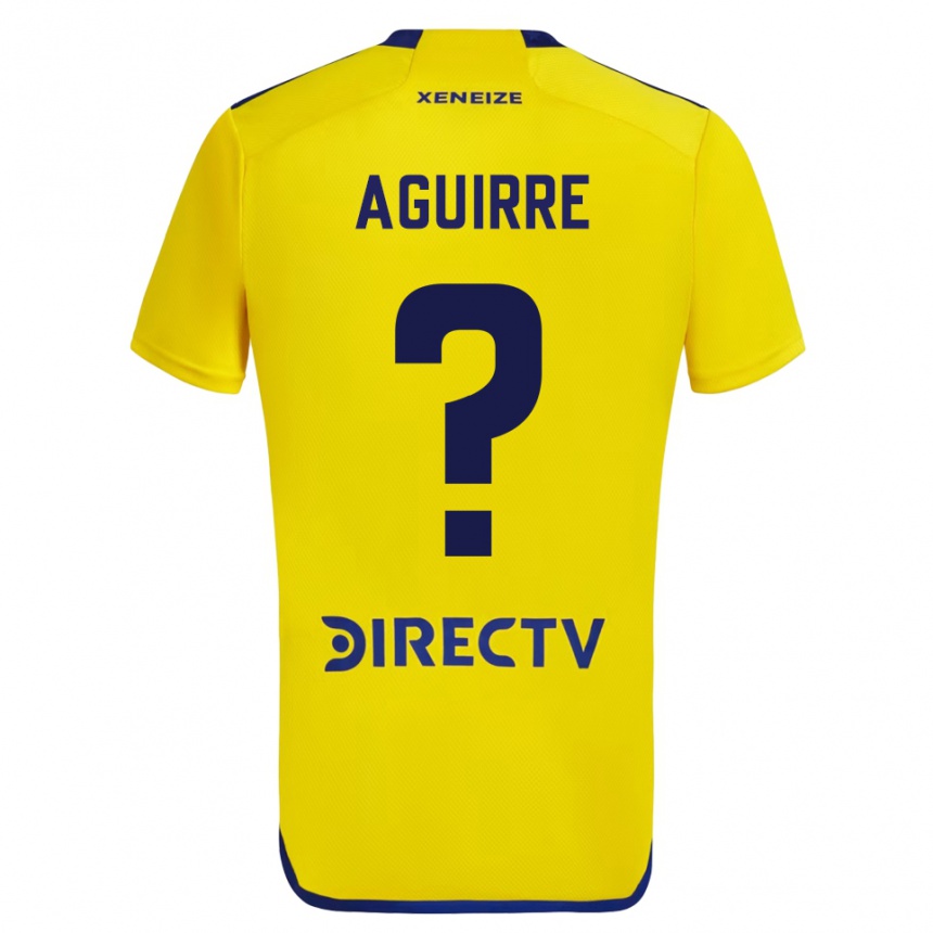 Niño Fútbol Camiseta Brian Aguirre #0 Amarillo Azul 2ª Equipación 2024/25 Perú