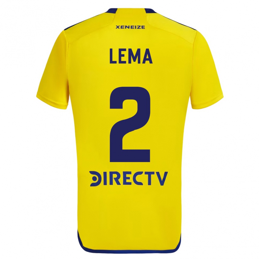 Niño Fútbol Camiseta Cristian Lema #2 Amarillo Azul 2ª Equipación 2024/25 Perú