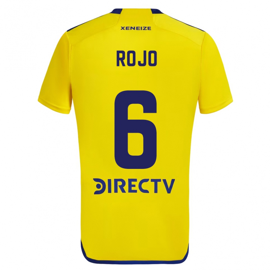 Niño Fútbol Camiseta Marcos Rojo #6 Amarillo Azul 2ª Equipación 2024/25 Perú