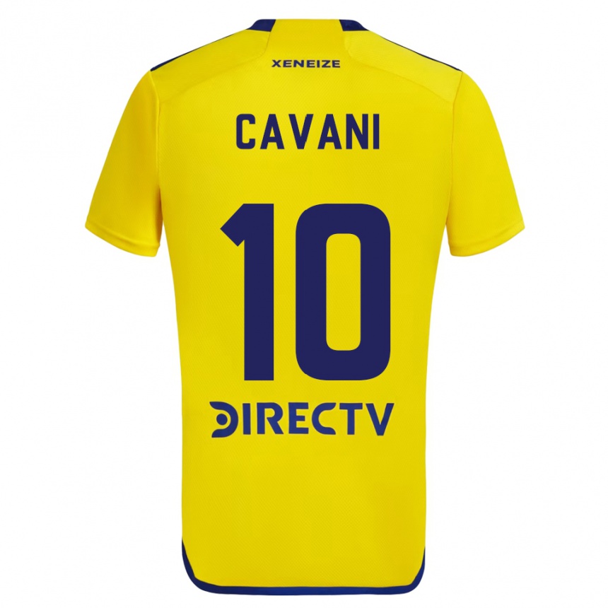 Niño Fútbol Camiseta Edinson Cavani #10 Amarillo Azul 2ª Equipación 2024/25 Perú