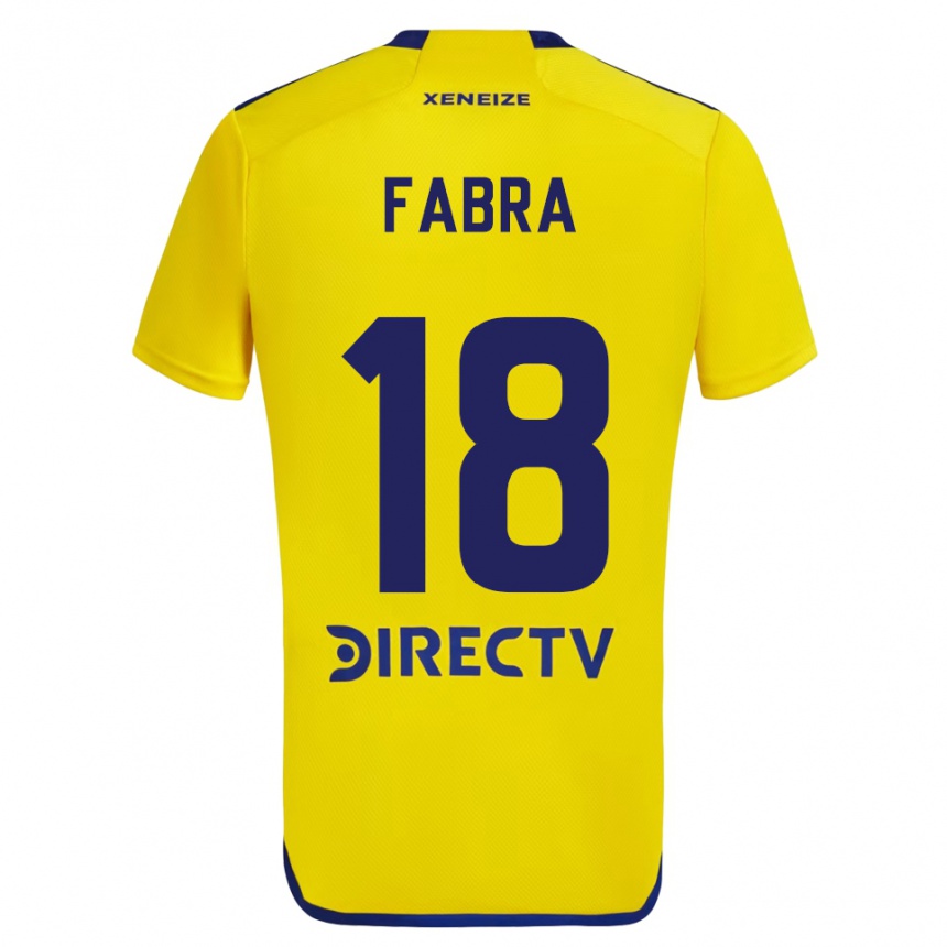 Niño Fútbol Camiseta Frank Fabra #18 Amarillo Azul 2ª Equipación 2024/25 Perú