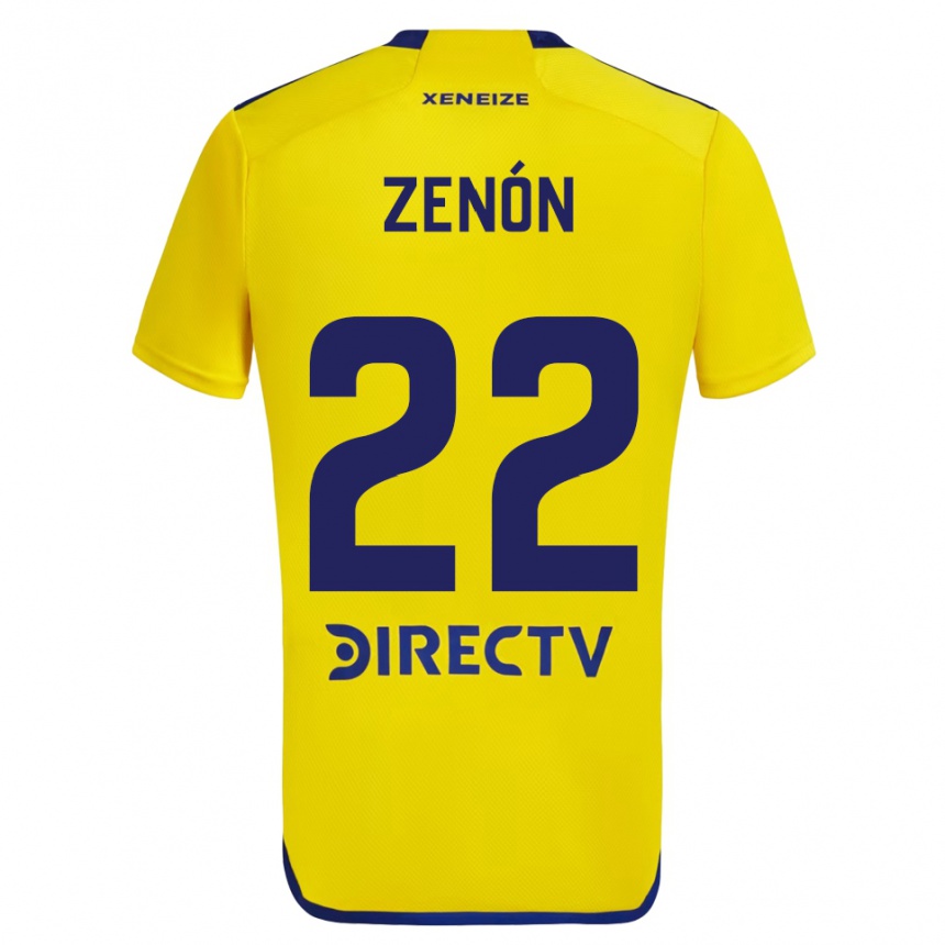 Niño Fútbol Camiseta Kevin Zenón #22 Amarillo Azul 2ª Equipación 2024/25 Perú