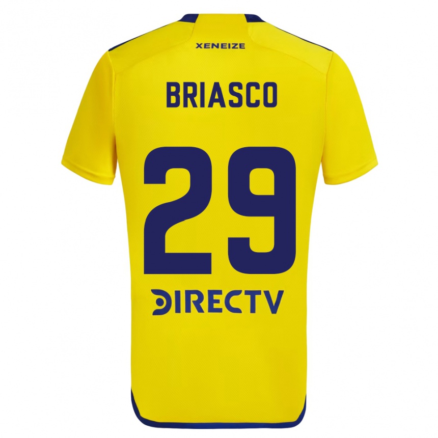 Niño Fútbol Camiseta Norberto Briasco #29 Amarillo Azul 2ª Equipación 2024/25 Perú