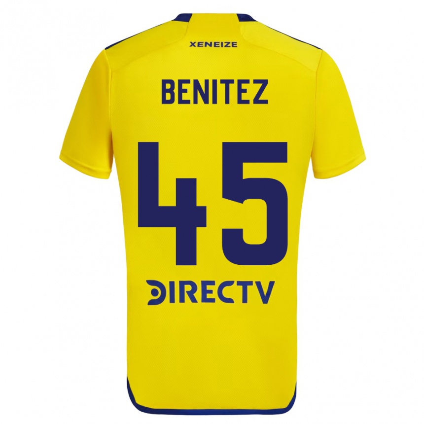 Niño Fútbol Camiseta Mauricio Benítez #45 Amarillo Azul 2ª Equipación 2024/25 Perú