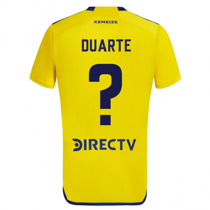 Niño Fútbol Camiseta Kevin Duarte #0 Amarillo Azul 2ª Equipación 2024/25 Perú