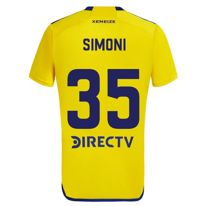 Niño Fútbol Camiseta Valentino Simoni #35 Amarillo Azul 2ª Equipación 2024/25 Perú