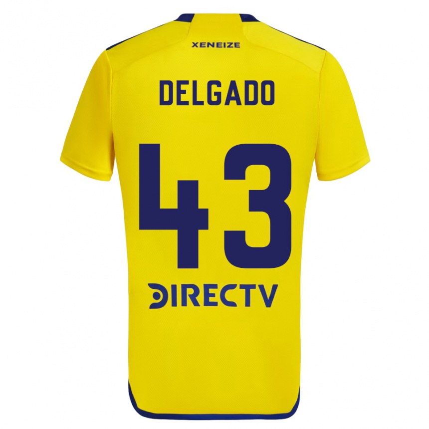 Niño Fútbol Camiseta Milton Delgado #43 Amarillo Azul 2ª Equipación 2024/25 Perú