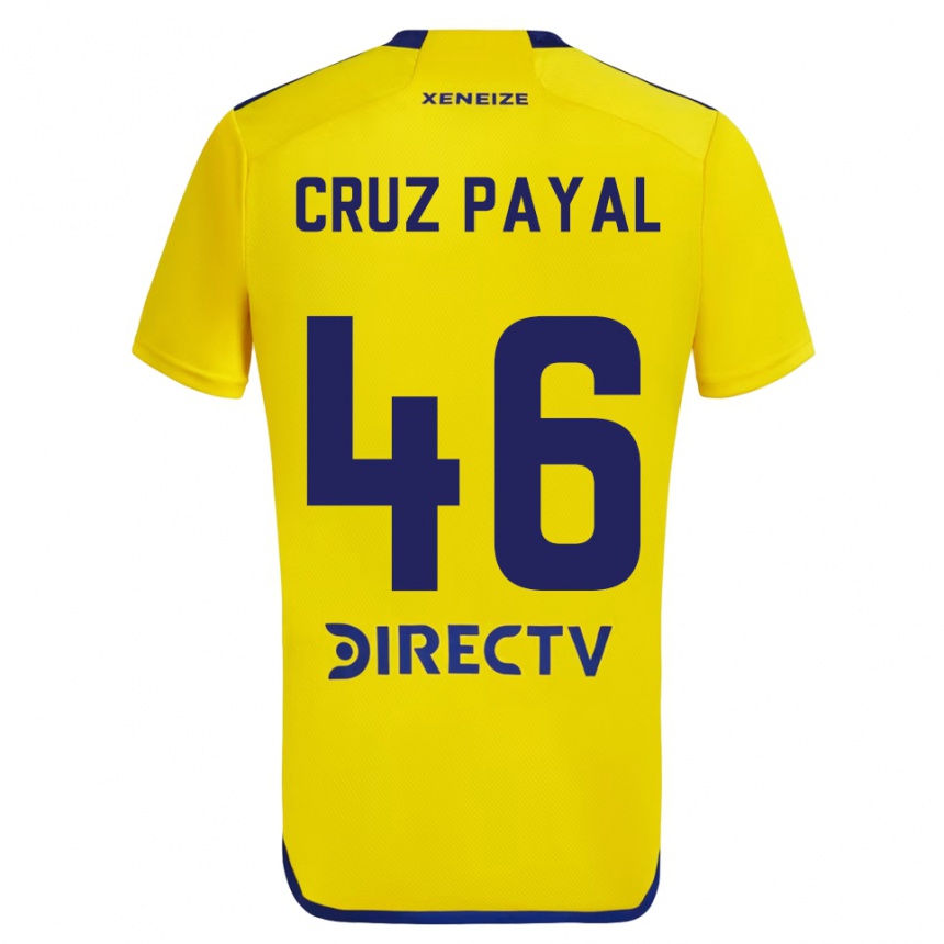 Niño Fútbol Camiseta Juan Cruz Payal #46 Amarillo Azul 2ª Equipación 2024/25 Perú