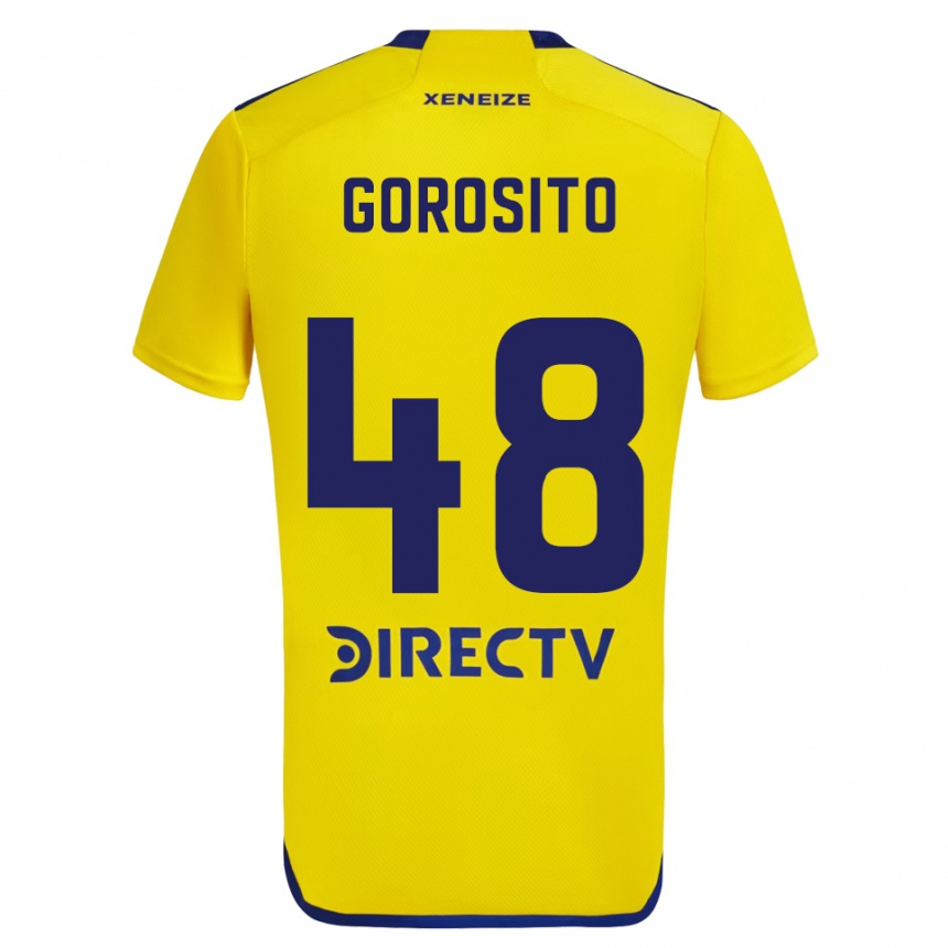 Niño Fútbol Camiseta Dylan Gorosito #48 Amarillo Azul 2ª Equipación 2024/25 Perú