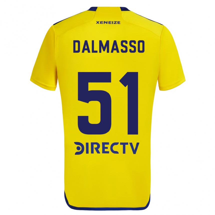 Niño Fútbol Camiseta Santiago Dalmasso #51 Amarillo Azul 2ª Equipación 2024/25 Perú