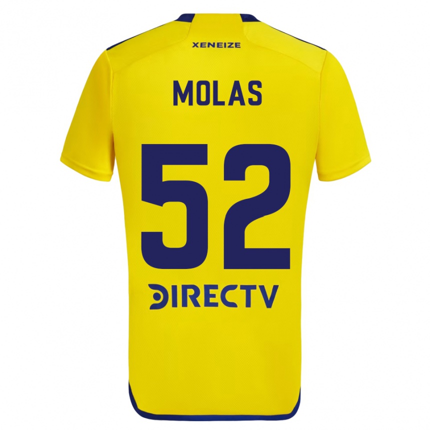 Niño Fútbol Camiseta Walter Molas #52 Amarillo Azul 2ª Equipación 2024/25 Perú