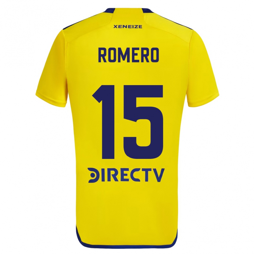 Niño Fútbol Camiseta Alejo Romero #15 Amarillo Azul 2ª Equipación 2024/25 Perú