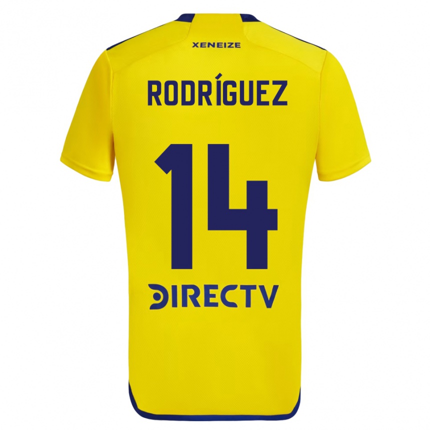 Niño Fútbol Camiseta Isaías Rodríguez #14 Amarillo Azul 2ª Equipación 2024/25 Perú