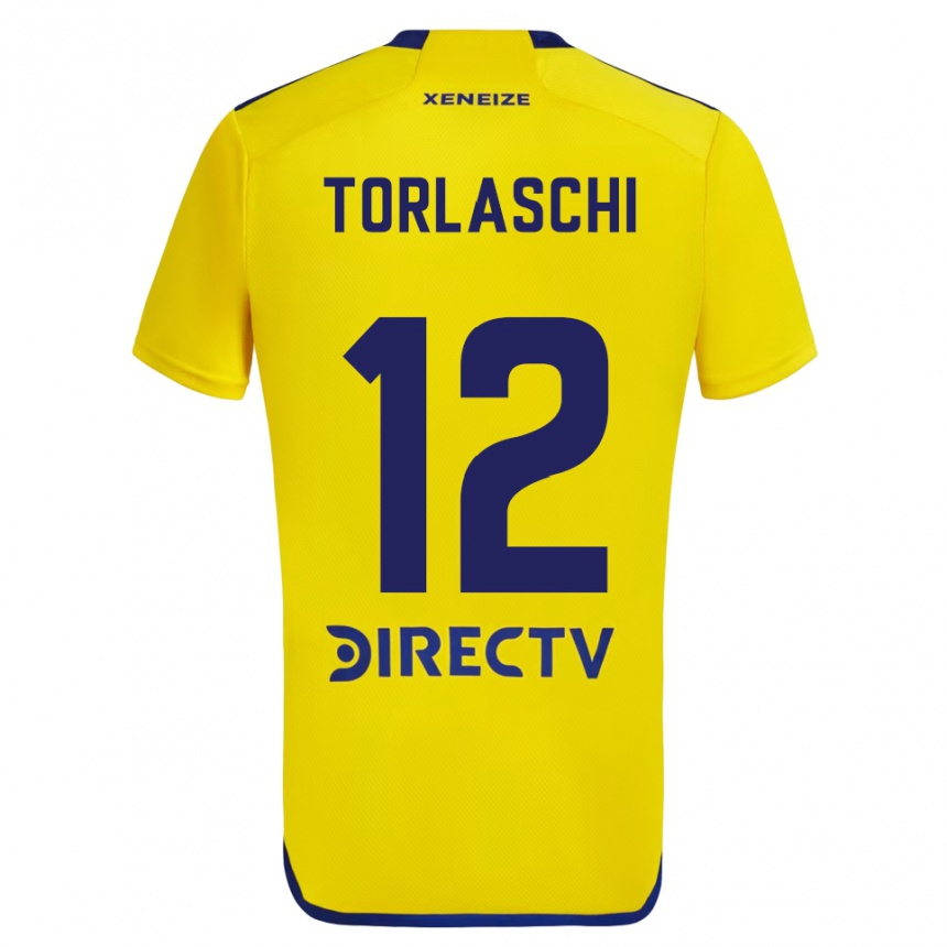 Niño Fútbol Camiseta Lucas Torlaschi #12 Amarillo Azul 2ª Equipación 2024/25 Perú