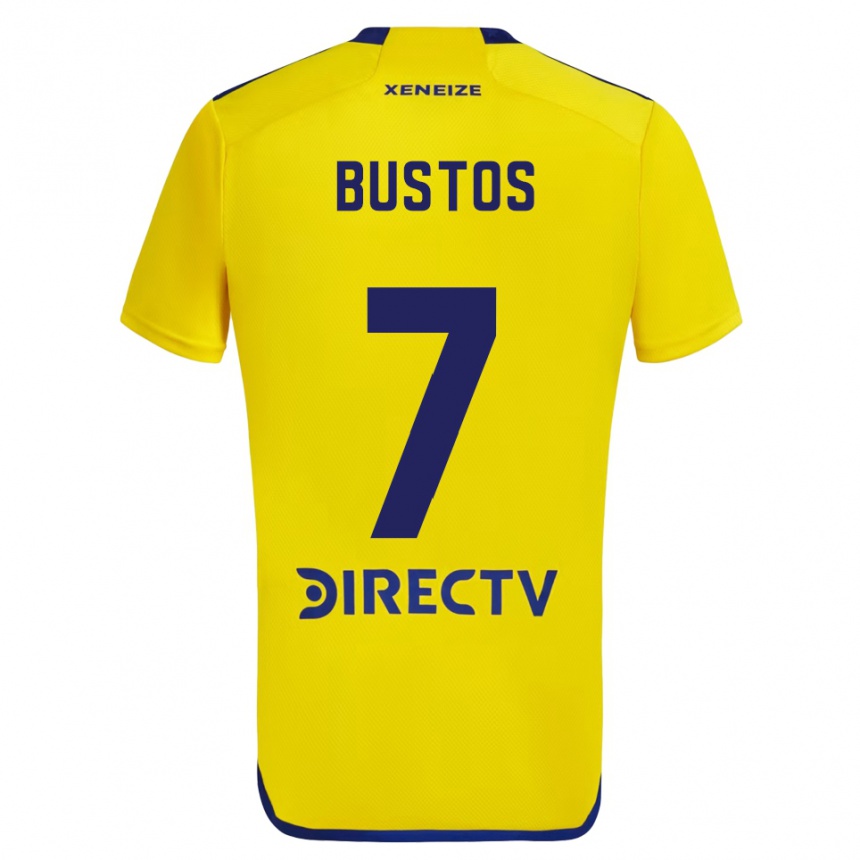 Niño Fútbol Camiseta Tomás Bustos #7 Amarillo Azul 2ª Equipación 2024/25 Perú