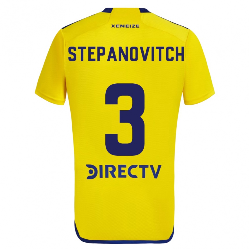 Niño Fútbol Camiseta Nicolás Stepanovitch #3 Amarillo Azul 2ª Equipación 2024/25 Perú