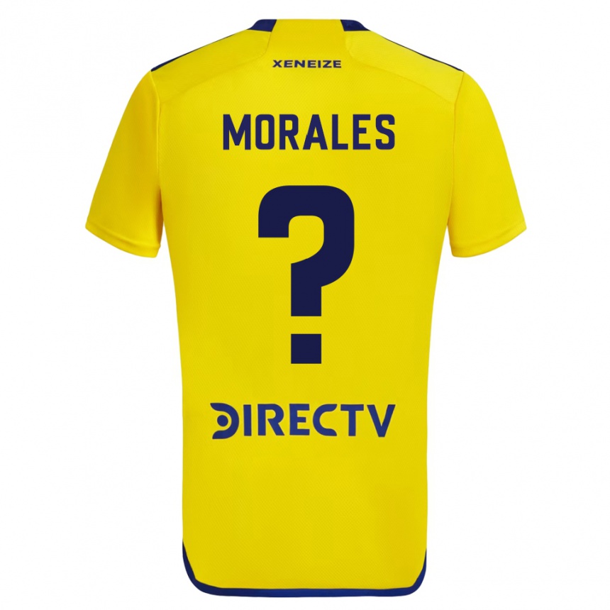 Niño Fútbol Camiseta Gonzalo Morales #0 Amarillo Azul 2ª Equipación 2024/25 Perú