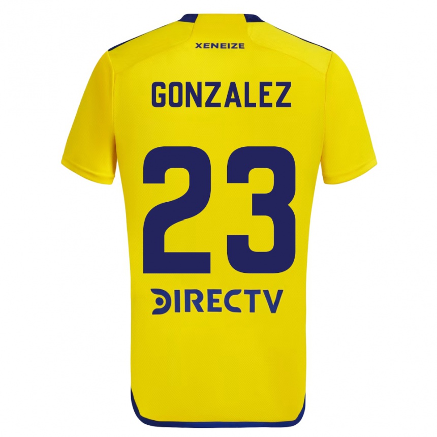 Niño Fútbol Camiseta Diego González #23 Amarillo Azul 2ª Equipación 2024/25 Perú