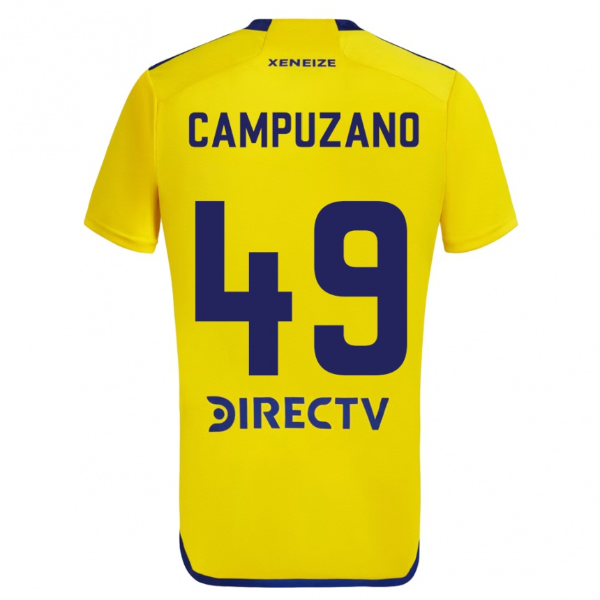 Niño Fútbol Camiseta Jorman Campuzano #49 Amarillo Azul 2ª Equipación 2024/25 Perú