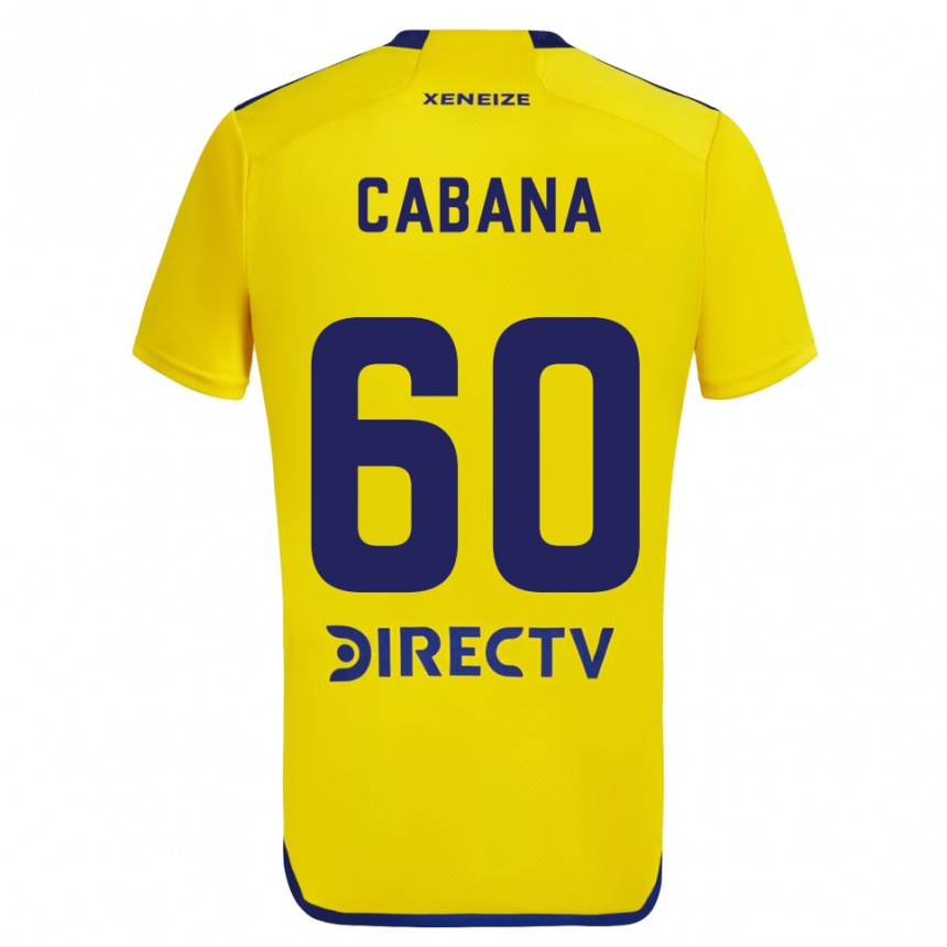 Niño Fútbol Camiseta Juan Pablo Cabaña #60 Amarillo Azul 2ª Equipación 2024/25 Perú