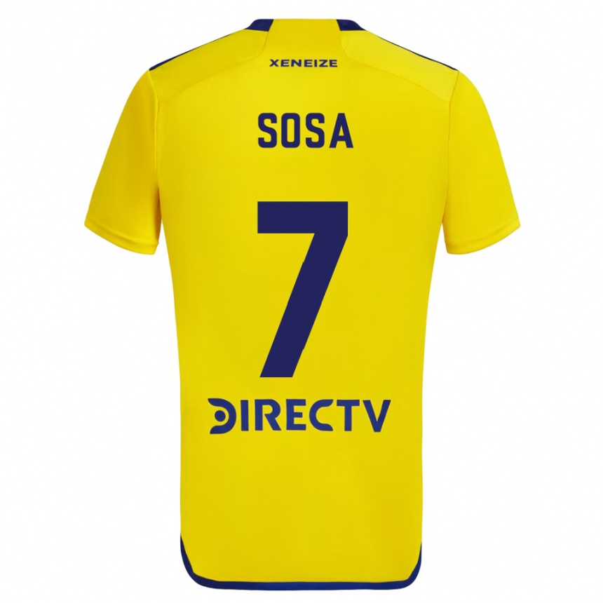 Niño Fútbol Camiseta Elián Sosa #7 Amarillo Azul 2ª Equipación 2024/25 Perú