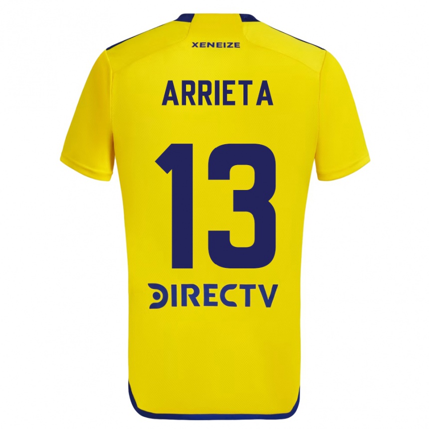 Niño Fútbol Camiseta Thomás Arrieta #13 Amarillo Azul 2ª Equipación 2024/25 Perú