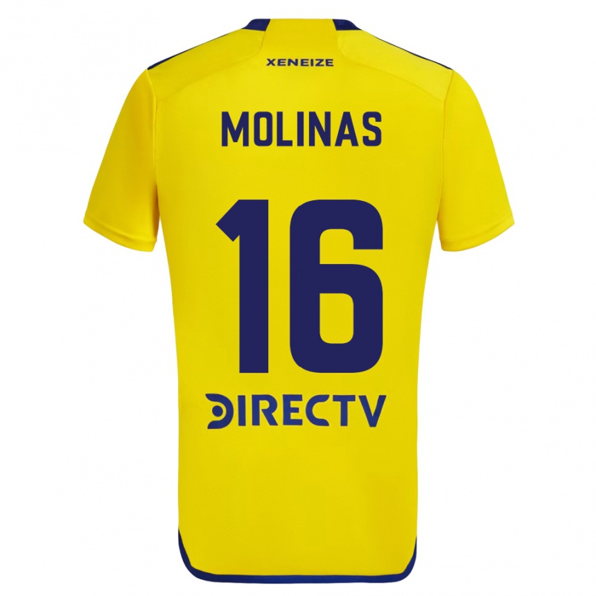 Niño Fútbol Camiseta Aaron Molinas #16 Amarillo Azul 2ª Equipación 2024/25 Perú