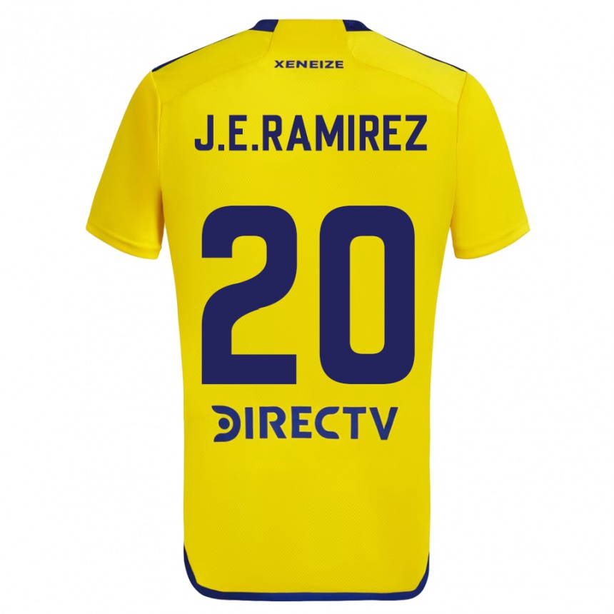 Niño Fútbol Camiseta Juan Edgardo Ramirez #20 Amarillo Azul 2ª Equipación 2024/25 Perú