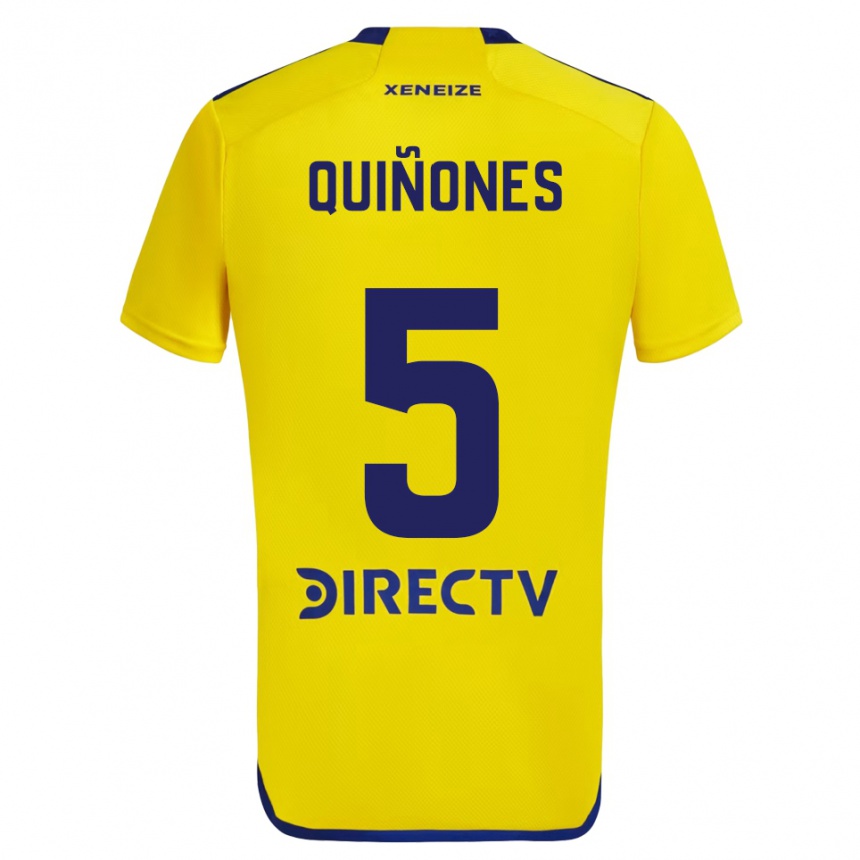 Niño Fútbol Camiseta Florencia Quiñones #5 Amarillo Azul 2ª Equipación 2024/25 Perú