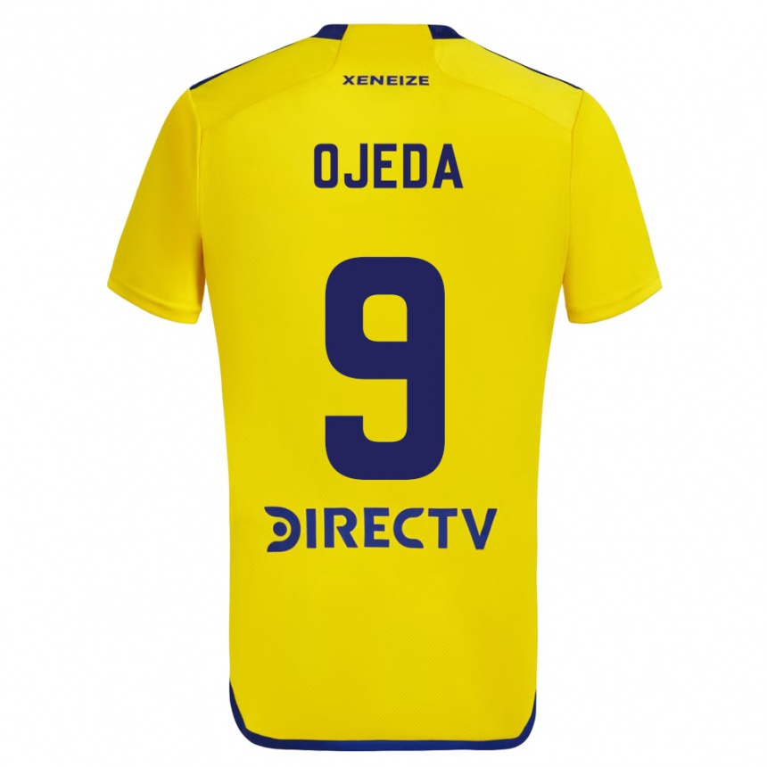 Niño Fútbol Camiseta Andrea Ojeda #9 Amarillo Azul 2ª Equipación 2024/25 Perú