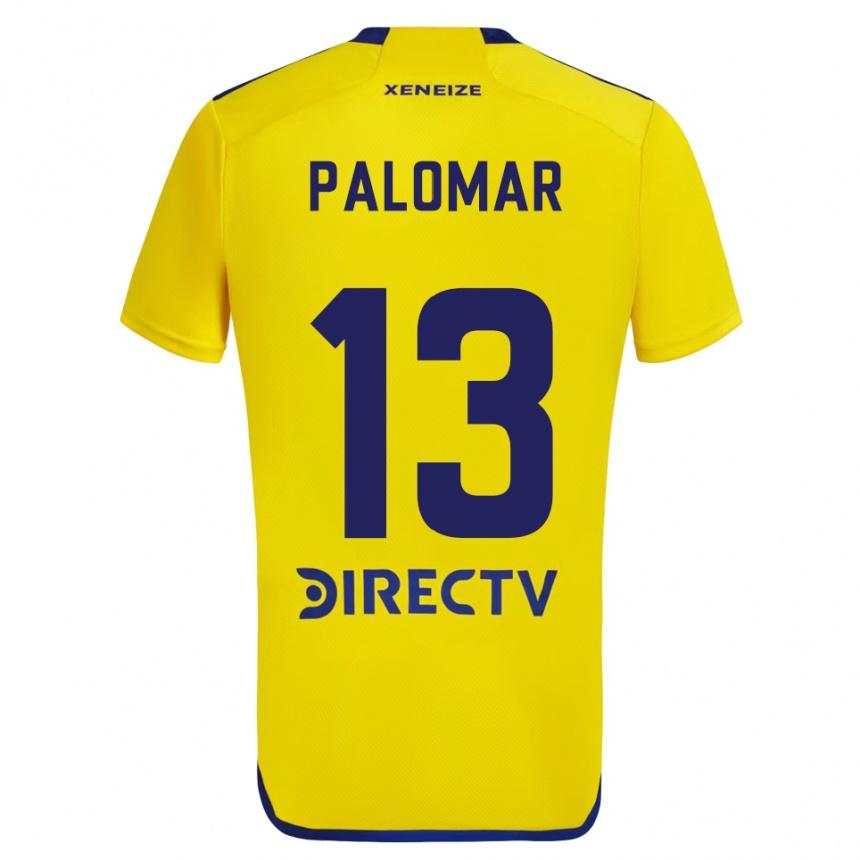 Niño Fútbol Camiseta Estefania Palomar #13 Amarillo Azul 2ª Equipación 2024/25 Perú