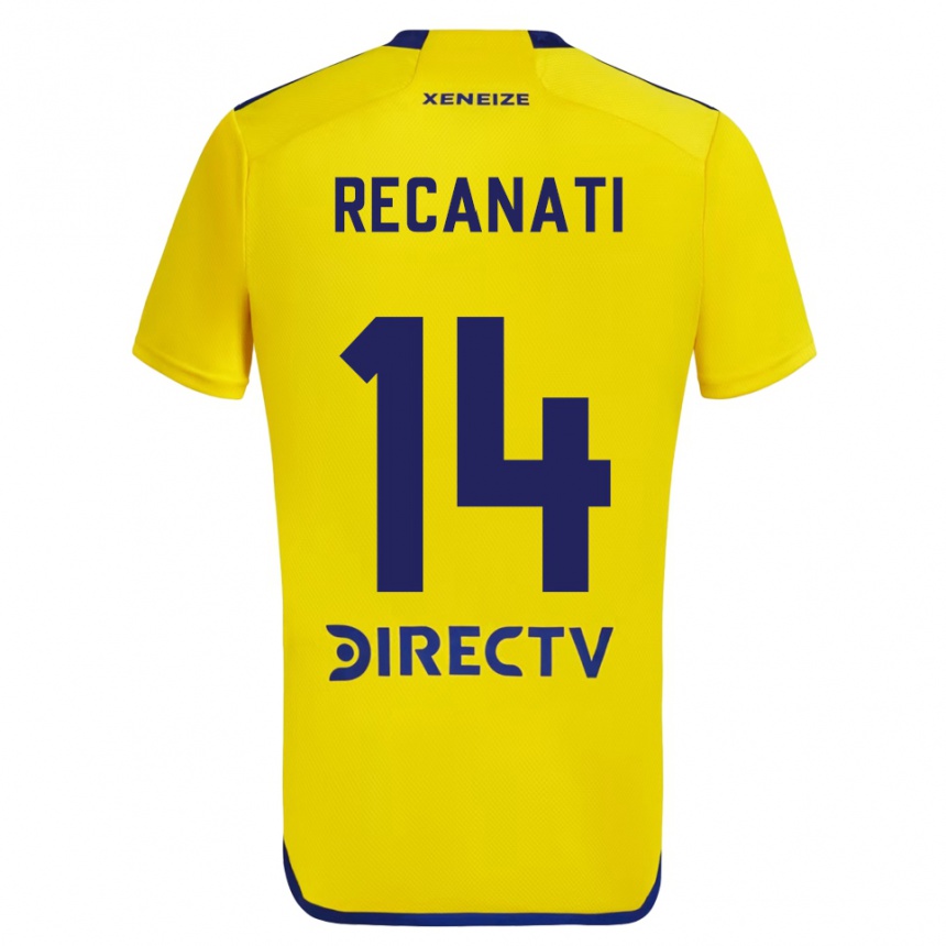 Niño Fútbol Camiseta Bianca Recanati #14 Amarillo Azul 2ª Equipación 2024/25 Perú