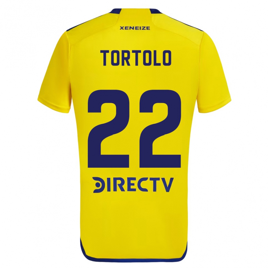 Niño Fútbol Camiseta Dulce Tortolo #22 Amarillo Azul 2ª Equipación 2024/25 Perú