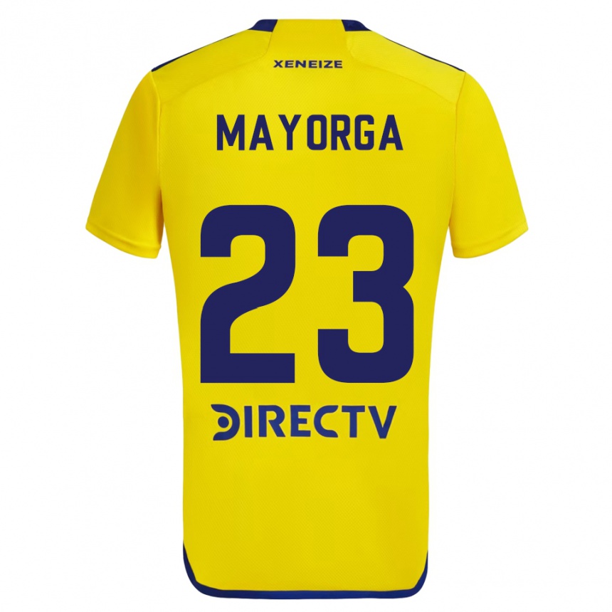 Niño Fútbol Camiseta Miriam Mayorga #23 Amarillo Azul 2ª Equipación 2024/25 Perú