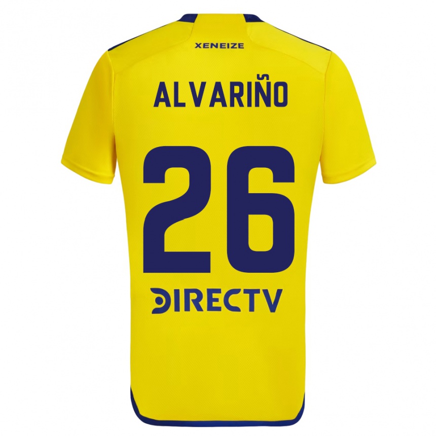 Niño Fútbol Camiseta Alexis Alvariño #26 Amarillo Azul 2ª Equipación 2024/25 Perú